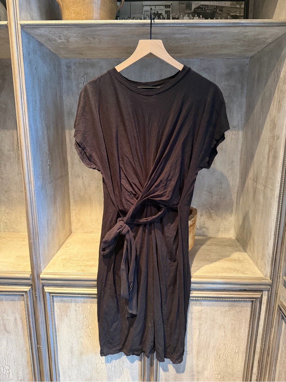 Velvet Brand Tie-Waist Black Dress